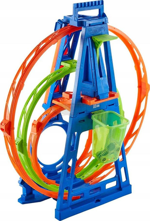 HOT WHEELS ACTION ZESTAW TORÓW POTRÓJNA PĘTLA wyrzutnia, track build HMX38