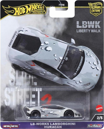 HOT WHEELS PREMIUM CAR CULTURE SLIDE STREET 2/5 LB-Works Lamborghini Huraca HKC84