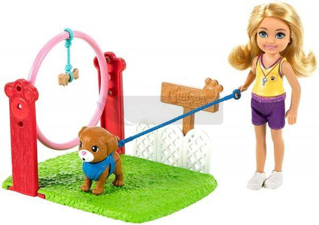 Lalka Barbie Chelsea Kariera Trenerka psów GTN62