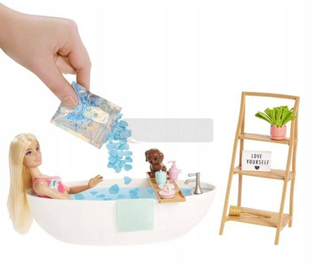 LALKA BARBIE DOMOWE SPA konfetti mydlane HKT92
