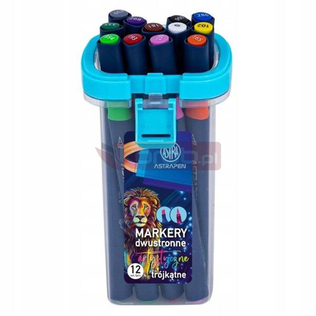 ASTRA PROMARKERY MARKERY DWUSTRONNE do prac artystycznych 12 kolorów 7549