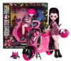 LALKA MONSTER HIGH Draculaura wampirystyczny skuter, zestaw lalka+akcesoria JDR61