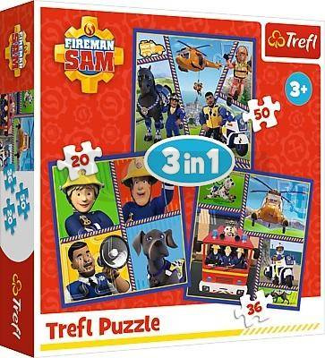 Puzzle 3w1 Dzień Strażaka Sama TREFL
