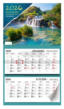 Kalendarz 2026 dwumiesięczny premium