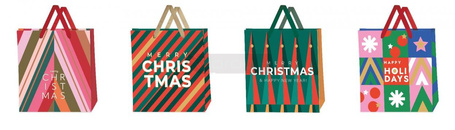 Torebka świąteczna średnia 26x32x10,5cm mix