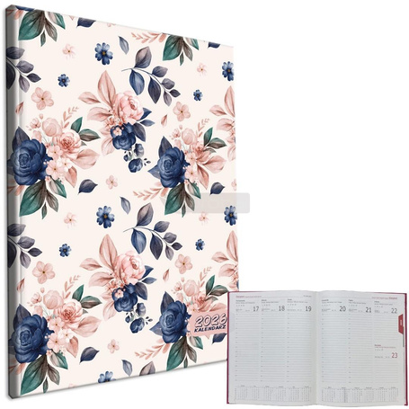 Kalendarz 2026 A4 tygodniowy Niebieskie Róże