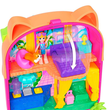 LALKA POLLY POCKET KOTEK LÓD NA PATYKU HOTELIK zestaw do zabawy +4 lata JCB17