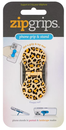 ZipGrip uchwyt na palce do telefonu Skóra lampart