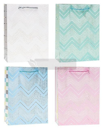 Torebka ozdobna 18x24x8cm hot-stamp mix ROZETTE