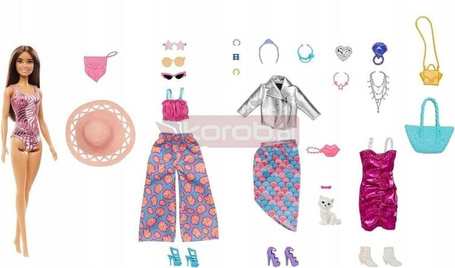 LALKA BARBIE KALENDARZ ADWENTOWY SZYK I STYL kalendarz modowy z lalką Barbie HKB09