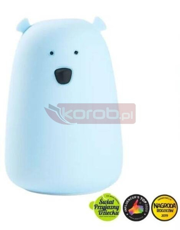 Miś duży lampka silikonowa niebieska