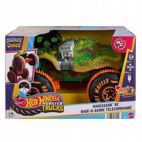 HOT WHEELS MONSTER TRUCK RC Rageasaur 1:15 auto sterowane pilotem