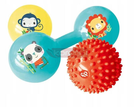 FISHER PRICE ZESTAW SENSORYCZNY dla maluszka piłeczki + hantelek