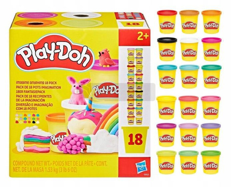 PLAY DOH CIASTOLINA zestaw 18 kolorowych tub aż 1,53 kg ciastoliny G0522