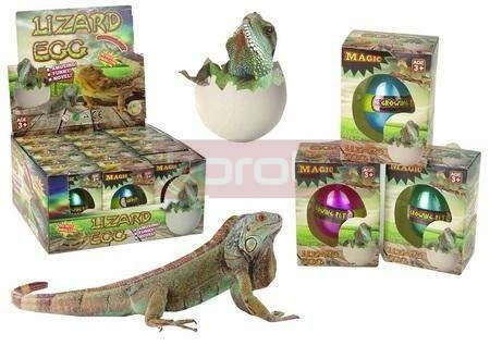 Wykluwające się magiczne jajko jaszczurki 6cm