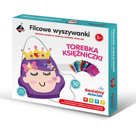 Filcowe wyszywanki - torebka księżniczka