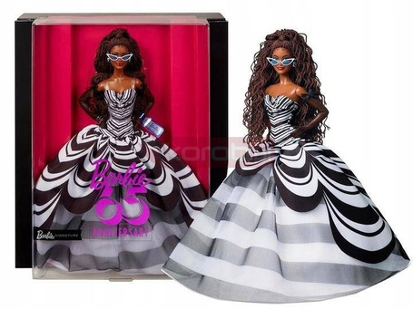 LALKA BARBIE kolekcjonerska 65th Anniversary Doll With Brown Braided Hair HRM59