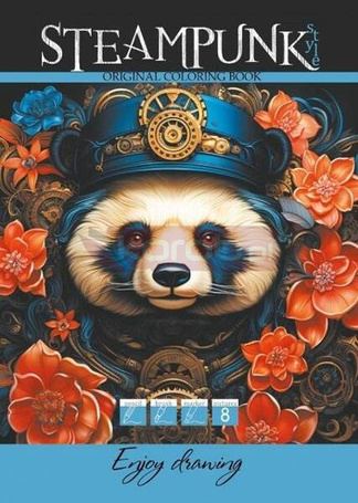 Kolorowanka A4 8 obrazków Steampunk Panda