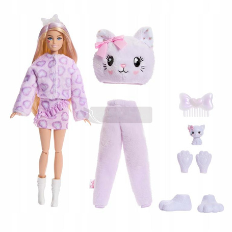 BARBIE CUTIE REVEAL SŁODKIE KOKARDKI LALKA W PRZEBRANIU słodkiego KOTKA JJP64