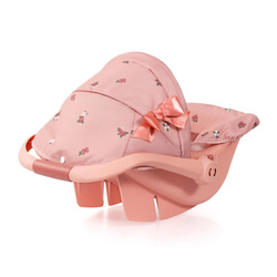 Fotelik samochodowy dla lalek z daszkiem różowy