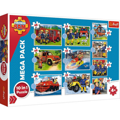 Puzzle 10w1 Strażak Sam Poznaj ekipę ratunkową Sama