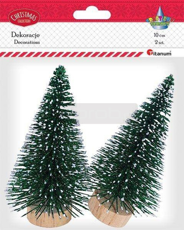 Drzewka plastikowe choinki zielone 2szt