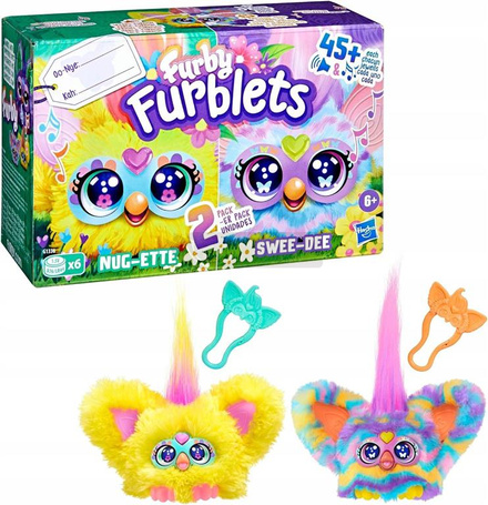 HASBRO 2x FURBY FURBISIE MASKOTKA INTERAKTYWNA Furblets Nug-Ette i Swee-Dee G1336