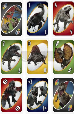 JURASSIC WORLD Dominion Gra karty UNO gra rodzinna GXD72