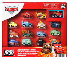 DISNEY AUTA CARS MINI RACER zestaw 15 metalowych autek HYK81