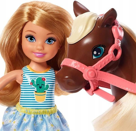 Lalka Barbie Chelsea i kucyk GHV78