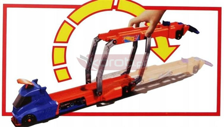 HOT WHEELS CITY MIEJSKI TRANSPORTER AUTEK tor wyścigowy z wyrzutnią + autko HYT83
