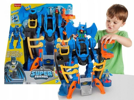 FISHER PRICE IMAGINEXT BATMAN Kryjówka Batmana baza + figurki Batman, Robin HML02