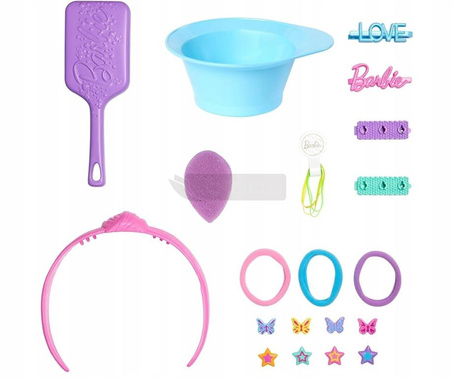 LALKA BARBIE GŁOWA DO STYLIZACJI DELUXE + akcesoria do stylizacji JFG81
