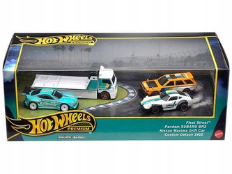 HOT WHEELS PREMIUM DIORAMA zestaw 4 autek Collectors Boxset Greddy HRT53