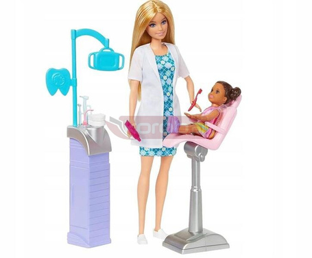 LALKA BARBIE DENTYSTKA Z PACJENTEM zestaw HKT69