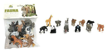 Zestaw 12 dzikich zwierząt PCV 20x16cm