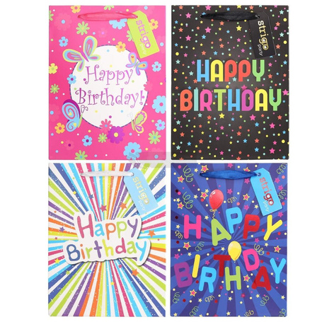 Torba prezentowa Party 18x23x10cm mix STRIGO