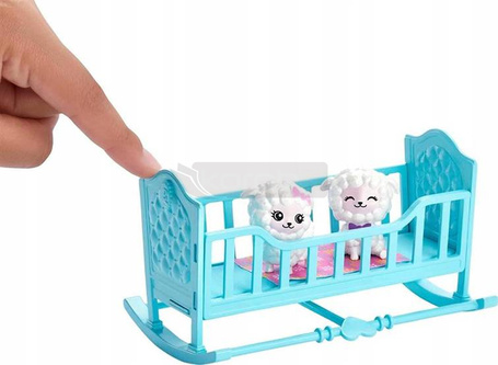 LALKA BARBIE SKIPPER Z WÓZKIEM I BOBASAMI OWIECZKI HLC29