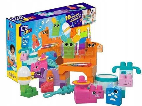 KLOCKI MEGA BLOKS MUZYKALNE ZWIERZAKI 40 el, klocki sensoryczne dla malucha HPB46