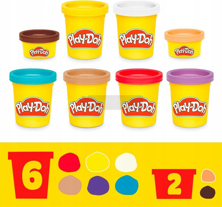 PLAY DOH CIASTOLINA ZESTAW BLUEY KAMPING 8 tub, zestaw dla dzieci +3 lata G0229
