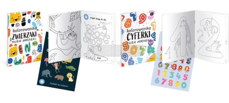 Kolorowanka A4/16K z naklejkami cyferki,zwierzaki