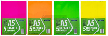 Okładka A5 Neon Line nieregulowana (5szt) ASTRA
