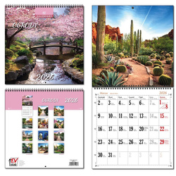 Kalendarz 2026 30x60 13 planszowy Ogrody