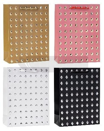 Torebka ozdobna 26x32x10cm hot-stamp mix ROZETTE