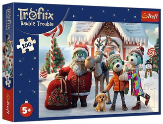 Puzzle 100 Mikołaj i renifer na ratunek