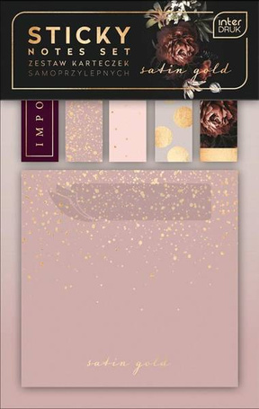 Zestaw karteczek samoprzylepnych Satin Gold mix