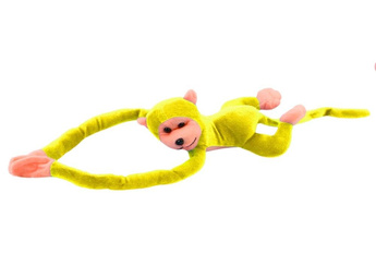 Małpka pluszowa z dźwiękiem żółta 80cm