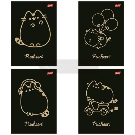 Zeszyt A5/60K kratka laminowany Pusheen (10szt)