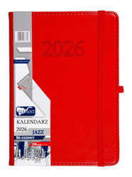 Kalendarz 2026 B6 dzienny Jazz czerwony