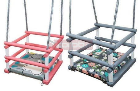 Huśtawka drewniana z poduszką MIX